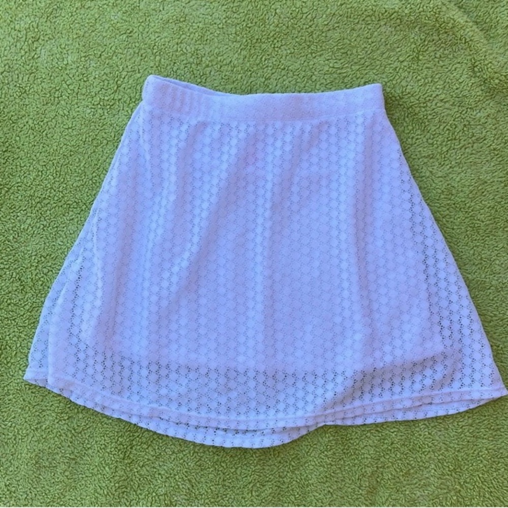 No Boundaries White Eyelet Skater Skirt